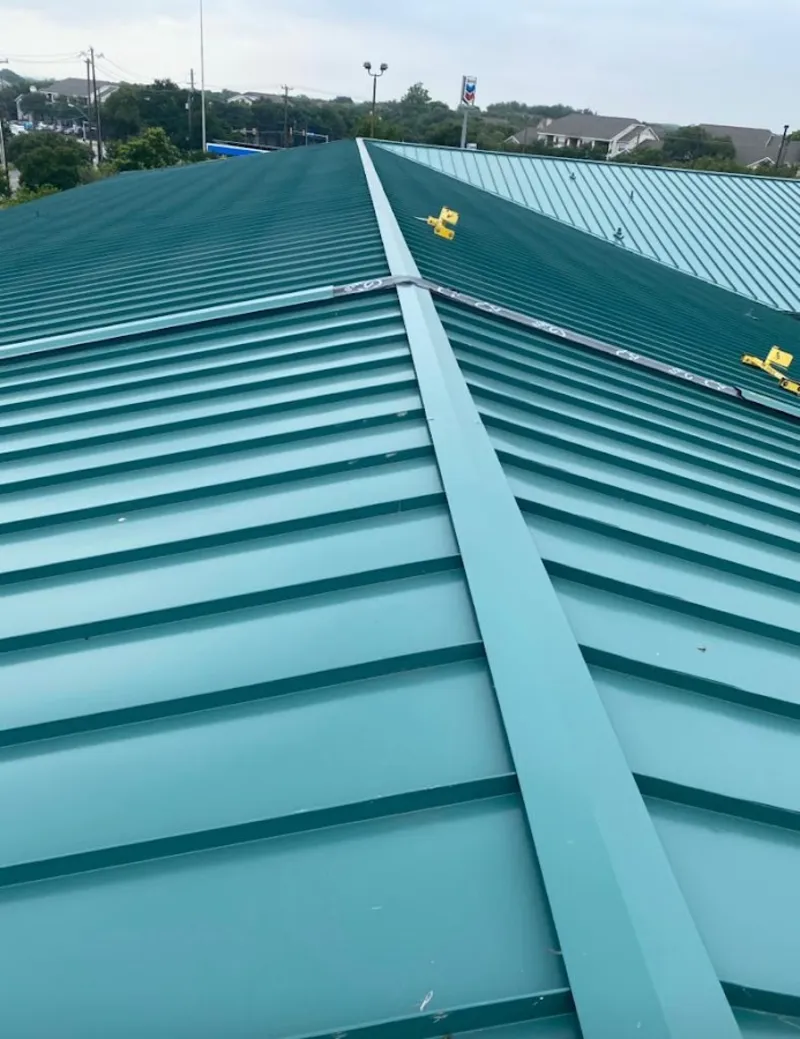 Green commercial metal roof ridge and valley for Metal Roof Repair in Port Orange